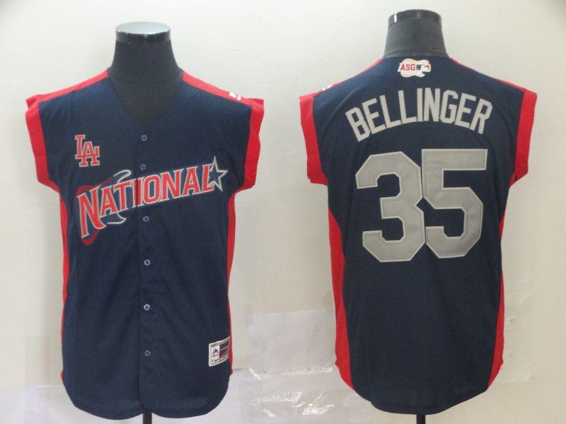 Men Los Angeles Dodgers #35 Bellinger Navy Blue 2019 All Star MLB Jerseys